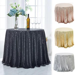 Table Cloth Sequin Round Cover Black Silver Rose Gold Glitter Tablecloth For Wedding Birthday Party Home Decoration