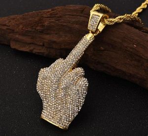 Rinstone Men Necklace Ice Out Cubic Zircon Hip Hop Animals a sospensione Giorri a colori argento Gioielli Q05315902199