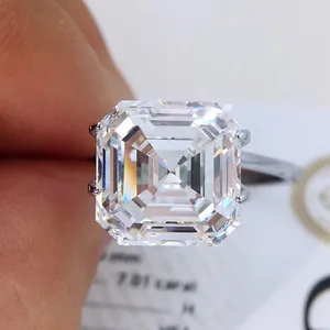 0.15CT - 7CT Color D Clarity Fl Asscher Cut (hennes klipp) Högkvalitet Löst Moissanite Pass Diamond Test Handmade Lab Gemstone med ett gratis motsvarande GRA -certifikat