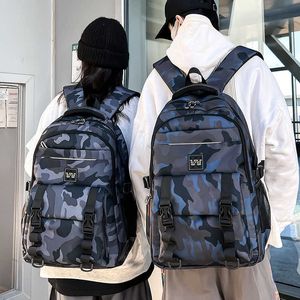 Backpack Boys Oxford Camouflage Large Capacity High School Students' School Bag for Grade 5 and Grade 6 240515