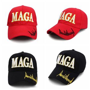 Cappello da ricamo Maga Trump 2024 Baseball rosso nero per elezioni Snapback di cotone sportivo per esterni Cappelli da festa Q978