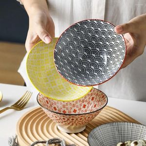 Skålar nordisk stil japansk ris keramik 5.5 tum nudel hållbar diskmaskikvåg säker liten soppramen
