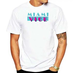 Футболки Miami Vice Retro футболка ретро-старая школа 80er серия 80-й футболка для футболки Mensex Mensex Fashion Бесплатная доставка J240506