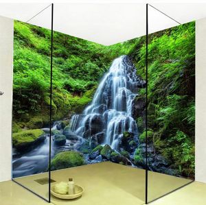 3D Tapeta Waterfalls Forest Nature Krajobraz Po ścianie naklejka Mural Pvc Selfsive Wodoodporna łazienka Papel de Pareede4829899