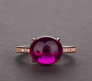 18K Rose Gold Ruby Ring 100 Original 925 Серебряные обручальные кольца обручальные кольца для женщин Заявление на вечеринку 3655680