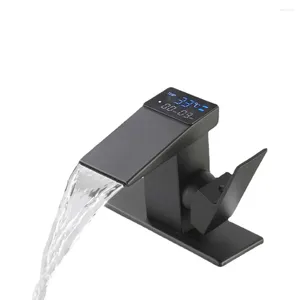 Rubinetti del lavandino del bagno Smart Black Basin Faucet Intelligent Digital Digital Water Mixer con display