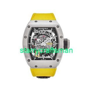 RM Luxury Watches Mechanical Watch Mills Rm030 Titanium Alloy Yellow Strap Men's Watch stON