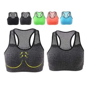 Mutandini attivi Bra sport traspiranti donne ad alta elasticità imbottiti sport imbottiti gilet fitness senza soluzione di continuità assorbire il reggiseno D240508