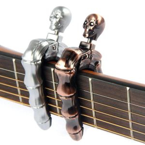 Accessories Guitar Capo Cool Skull Design For Acoustic Classical Electric Bass Stringed Instrument Accessories Metal Guitarra Finger Bone