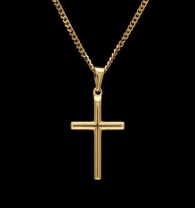 Hiphop rostfritt stål kedja guldplatterad korsmän hänge halsband smycken halsband trevlig gåva kvinnor039s tröja kedja mode 8620507
