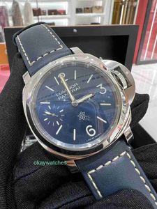 Moda luksusowy projektant zegarków Penarrei 2024 Limited Edition Blue Plate Precision Stal Manual Mechanical Mens Watch PAM01085