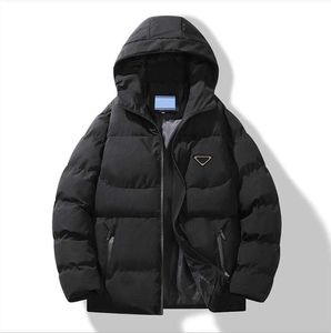 Erkekler Aşağı Parkas PRA Tasarımcı Markaları Erkek Ceketler Sonbahar Kış Moda Kalınlaştırılmış Sıcak Pamuk Ceket Kapşonlu Kısa İş Giyim Dış Giyim Ekmek Pamuk Ceket C