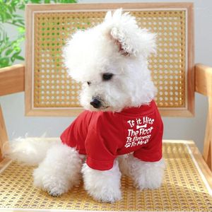 Abbigliamento per cani Red/ Grey Pullover Pullover Spring Puppes Piajamas Basic Solid Clour Clear Drop