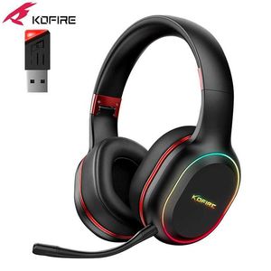 Fones de ouvido kofire ug-05 2,4 GHz/Bluetooth sem fio Cabeça de jogos sem fio adequada para laptops PCs PS5 ps4 nintendo interruptores dinâmicos eq Ultra-Low Latência J240508