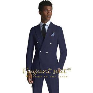 Men's Suits Blazers Mens 2-piece double chest set (collar jacket+mens) is a customized for formal occasions and special events Q240507