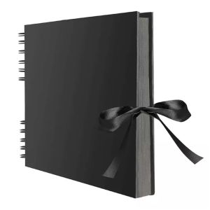 Albümler Fotoğraf Albümleri 80 Siyah Sayfa Hafıza Kitapları A4 Craft Paper DIY Scrapbooking Resim Düğün Doğum Günü Çocuk Hediyesi