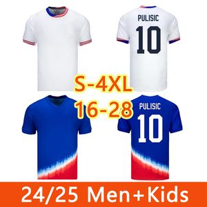 USA America Jerseys 2024/2025ホームアンドアウェイジャージーピュリシックマッケニームーサウィーナレイナロビンソンプレーヤーバージョンメンキッズキット