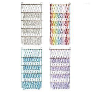 Bolsas de armazenamento Bohemian Rack Rack de animais de pelúcia Altura de rede ajustável Boho Plush | Suporte montado na parede com 4 camadas