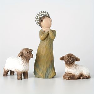 1pc-Little Shepherdess-Home character statue decoration, indoor desktop decoration, New Year gift, resin handicraft decoration. Wedding or Christmas decorations