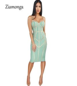 Ziamonga 2019 Women Bandage Dress Sexy Spaghetti Strap Sheath Sexy Club Fashion Evening Party Celebrity Ladies Summer Dresses Y2003081036