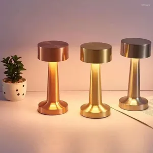 Table Lamps USB Rechargeable LED Lamp Retro Metal Touch Written Night Lights Bedside Living Dining Room Desk Bedroom Tables Decor