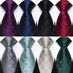 Bow ties Fashion 8cm Checks maschile controlli da uomo a strisce Classic Necktie Jacquard Neck for Men Groom Wedding Party