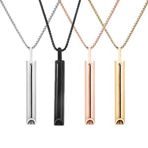 Stainless Steel Mindfulness Breathing Necklace for Women Men Relief Anxiety Pendant Stress Panic Attack Relief Meditation Tool 2405075
