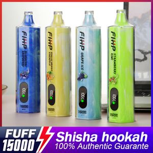 Fihp originale Shisha Hookah Puff 15000 12000 9000 vape Sfugo usa e getta 15k 12k 9k Vapers a batteria ricaricabile con sfumature per vapori per vapore display