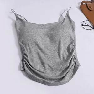 Serbatoi da donna Heliar Women Sexy Crop Tops Knit Slim Tank Slim Top Irregolare Off Pay Cash with Bra Pad Tube Spring Summer