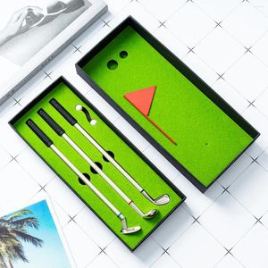 Golf stil kulübü kırmızı afiş yeşil masa kırtasiye seti ilginç tükenmez kalem beyaz top simüle okul malzemeleri