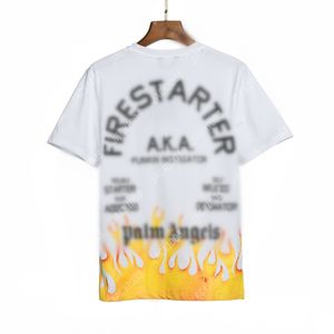 Palm PA Harajuku 24SS Summer Letter Printing Flame Logo T Shirt Boyfriend Gift Loose Oversized Hip Hop Unisex Short Sleeve Lovers Style Tees Angels 2008 SKA