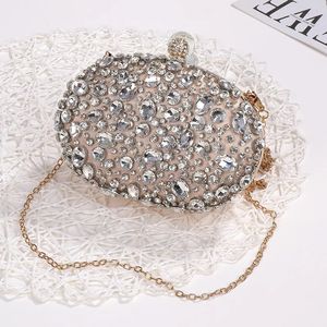 Golden Birthday party Luxury Crystal Silver Diamond Evening Bags Women Party Purse Wedding Pink Bridal Boutique Clutch 240426