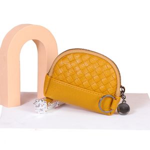 Designer di lusso a mano di alta qualità intrecciato grande portafoglio femminile da donna corto a portafoglio zero borsetto clip borsetto