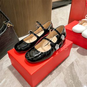 Designer Luxury Shoes Black Red low heel Ballet Flat Shoes Womens lBrand Shoes Quilted Leather Ballet Shoes Round Toe Women's Formal leather Shoes Dress Shoes
