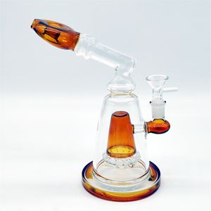 8 to 9 Inch Large Scale Clear Amber Fab Egg Multi Color Hookah Glass Bong Dabber Rig Recycler Pipes Water Bongs Smoke Pipe 14mm Female Joint US Warehouse