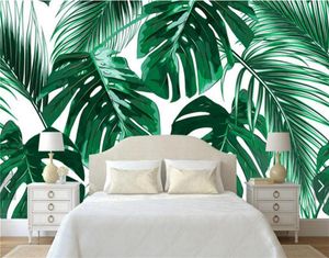 Südostasien Tropic Tree Banana Blatt Wallpaper Wandbild für Wohnzimmer TV Hintergrund wanddeokative Sondergröße 3D -Wandgemälde22001535868