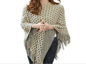 Jesienne lato długie ponchos i peleryny eleganckie kobiety na dzianiny poncho nieregularne v bręki na szyję poncho powłok panie sweters9497299