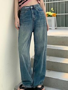 Women's Jeans Summer Causal Loose Vintage Women Korean Style Y2K Wide Leg Pants Female Chic High Waist Harajuku Long Denim 2024