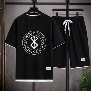 Herrspårsräder nya mens tvådelade uppsättning av högkvalitativa casual t-shirts och shorts sommar anime herr sportkläder harajuku rampage friidrott enhetligl2405