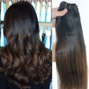 Produtos por atacado Terra humana Facula extensões de cabelo virgens brasileiras Balayage ombre marrom dois tons 1b/#4 edição original