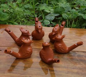 120pcs Redware adorável Candâmica de argila A aos cardinais, estilo vintage, apita a água da térmia de água novidade infantil de brinquedo Child3168994