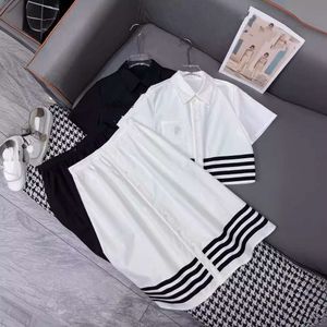 tops dresses Chaopai 24 Early Spring Home Luxury Butterfly Embroidery Flip Collar Shirt Striped Women's Two Piece Skirt Set