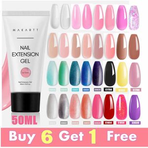 Nail Gel Makartt Poly Extension 30ML / 50ML Pink Clear White Blue Trendy Art Design French Manicure For Starters Q240507