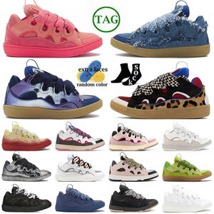 Top qualidade OG OG original Jeans de designer azul Sapatos de calçados de luxo hightops camurça de camurça plana treinadores femininos masculino calfskin borracha nappa venus tênis