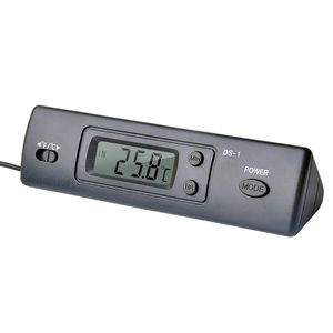 Termômetro de carro LCD Clock C/F Sensor de temperatura Termostato externo interno com sonda de carro