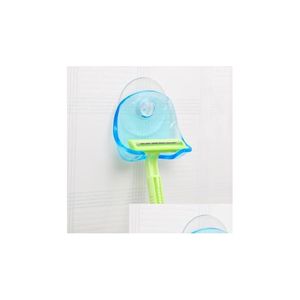 Outros banheiros de banho Supplies 1pcs Clear Blue Plastic Super Suction Copo Razor Rack Rack Banheiro Shaver Drop Drip Drop Home Garden Dhxx0