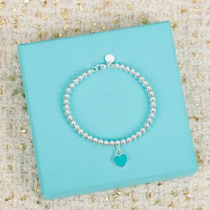 Chain Bracelet Female Di Family Enamel Love Pendant Buddha Bead Round Pearl Blue Red Pink Light Luxury Simple Shaped Womens Q240507