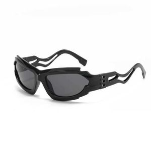Sonnenbrille Mode Fahrrad hohl S-Shed Bein Punk Sonnenbrille Y2K Futurismus Personalisierte Sonnenbrille INS Sport Fahrradgläser J240508