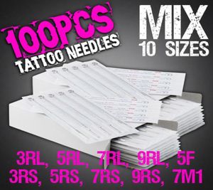 NEU 100 PCS Idi nach Tattoo -Nadeln Mix Nadeln 10 Größe 7RL 9RL 3RS 5RS 7RS 9RS 5F 7M1 für Tattoo -Maschine 7123065