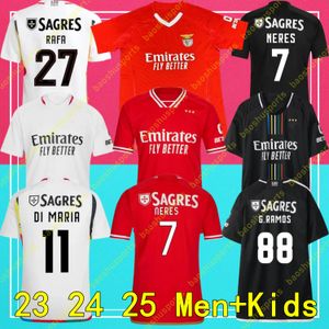 24 25 Benfica Pizzi Di Maria Soccer Jerseys 2024/2025 Away Grimaldo J.Weigl J.Mario Shirts Kids Kit Darwin Chiquinho Rafa Sefeqovic Otamendi G.Ramos Football Uniforms